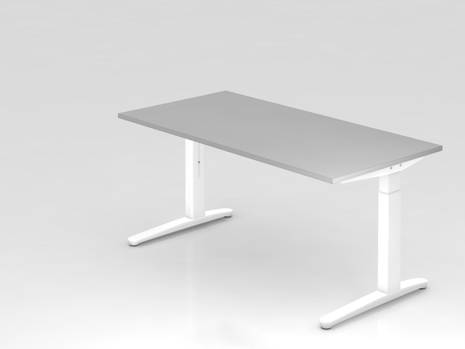 Hammerbacher | Schreibtisch C-Fuß 160x80cm Grau / Weiß