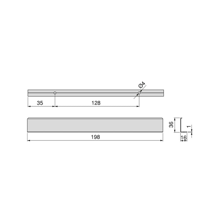 Lot von 10 Möbelgriffe Setubal, L104mm, 64mm Achsenabstand, Aluminium, matt eloxiert