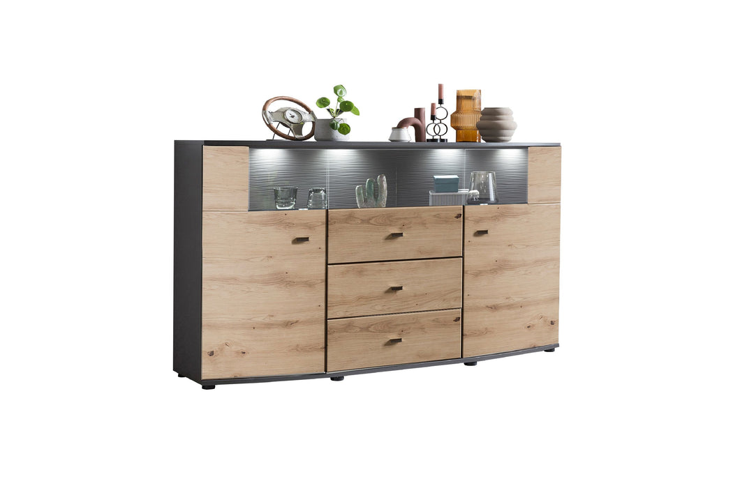 Hometrend | DERA 085 Sideboard | Dekor Artisan Eiche MDF TG / Anthrazit