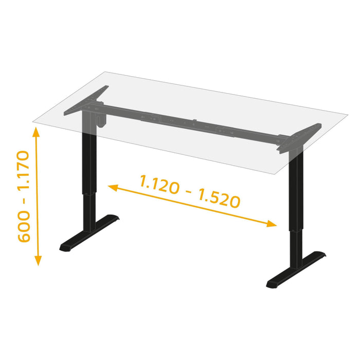 motorisch Hnverstellbares Tischgestellt Lift Table, Stahl, Weiß lackiert