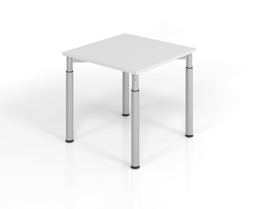 Hammerbacher | Schreibtisch 4Fuß-rd.80x80cm Grau / Silber