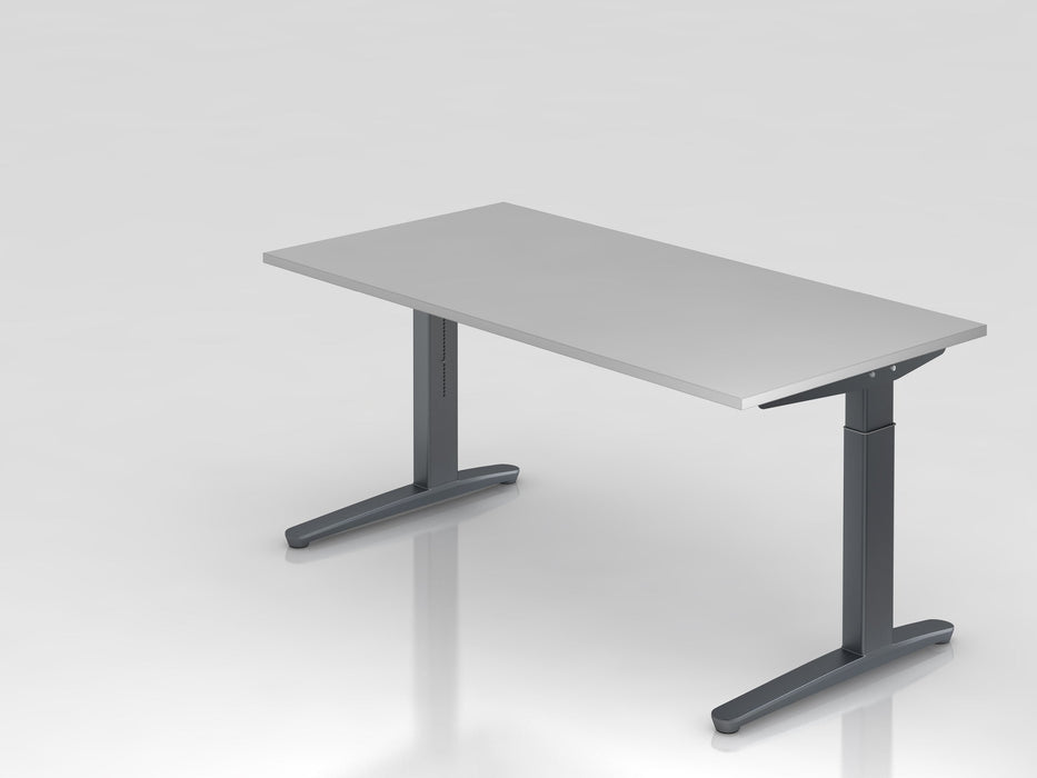 Hammerbacher | Schreibtisch C-Fuß 160x80cm Grau / Graphit