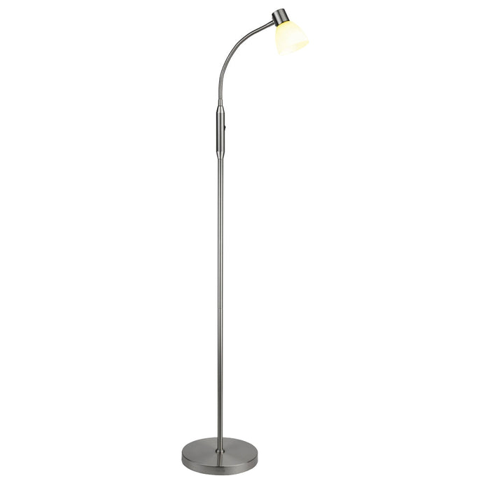 Stehleuchte | HUDSON STL LED 1FL G9, Opal Glas / Nickel-m.