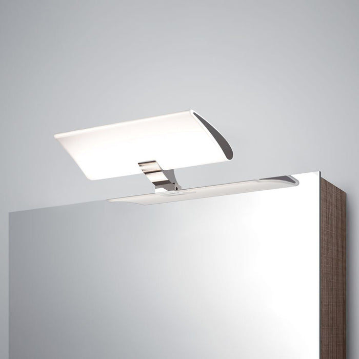 LED-Strahler Aries Badezimmerspiegel (AC 230V 50Hz), ohne Konverter, L300mm, kaltweißes Licht 5.700K, Kunststoff Aluminium, verchromt