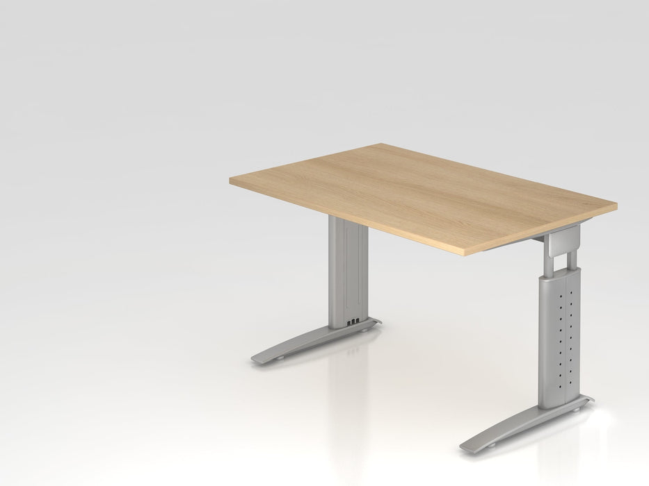 Hammerbacher | Schreibtisch C-Fuß 120x80cm Eiche / Silber