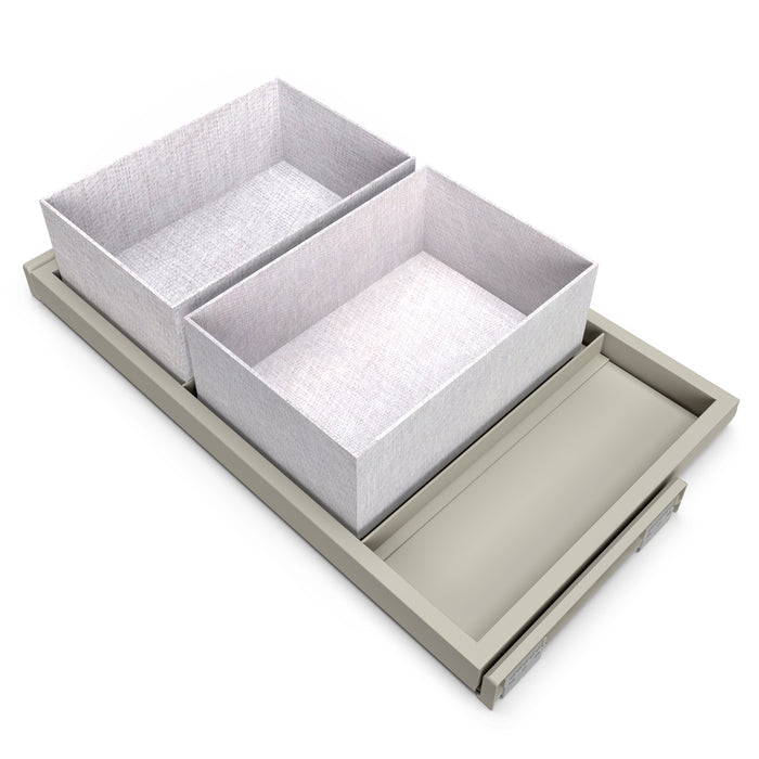 Set aus Tray set, 2 Organisationskörbe Soft-Close-Führungsrahmen Kleiderschränke, verstellbar, Modul 800mm, Steingrau