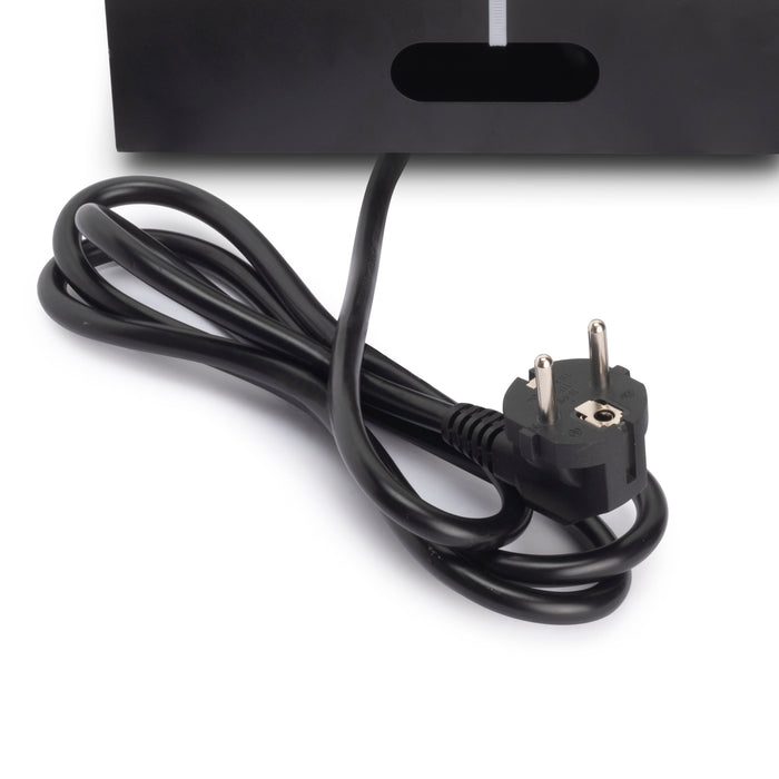 Multistecker Atom 26, 225x111mm, 2 Schuko-Stecker, 1 USB Typ A, 1 USB Typ C, 1 RJ45, 1 HDMI, Zamak-Stahl-Kunststoff, Weiß