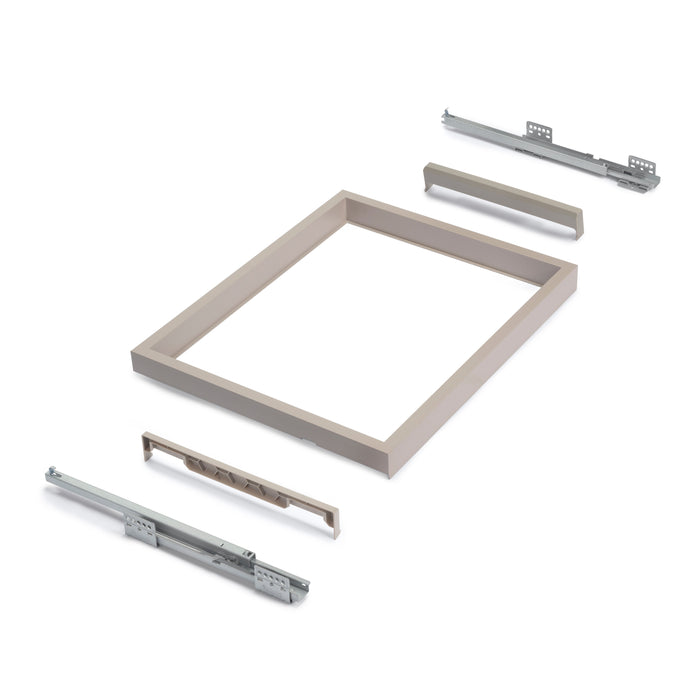 Set aus Tray set, 2 Organisationskörbe Soft-Close-Führungsrahmen Kleiderschränke, verstellbar, Modul 800mm, Steingrau