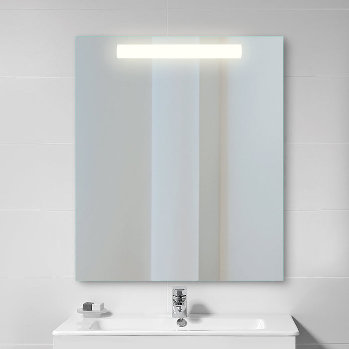 Badezimmerspiegel Pegasus LED-Frontbeleuchtung, rechteckig 600x700mm, AC 230V 50Hz, 6W, Aluminium Glas