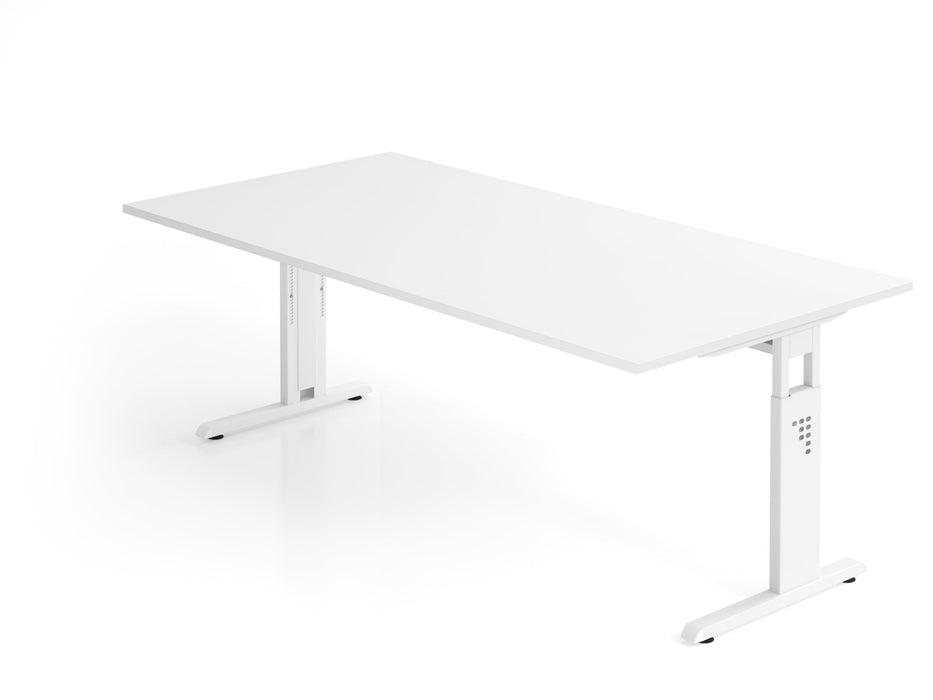 Hammerbacher | Schreibtisch C-Fuß 200x100cm Weiß / Weiß