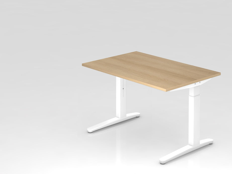 Hammerbacher | Schreibtisch C-Fuß 120x80cm Eiche / Weiß