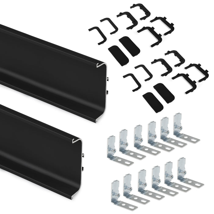 Lot 2 Zentralprofile Gola Küchenmöbel, L 2,35 mm, Zubehör, Aluminium, schwarz lackiert