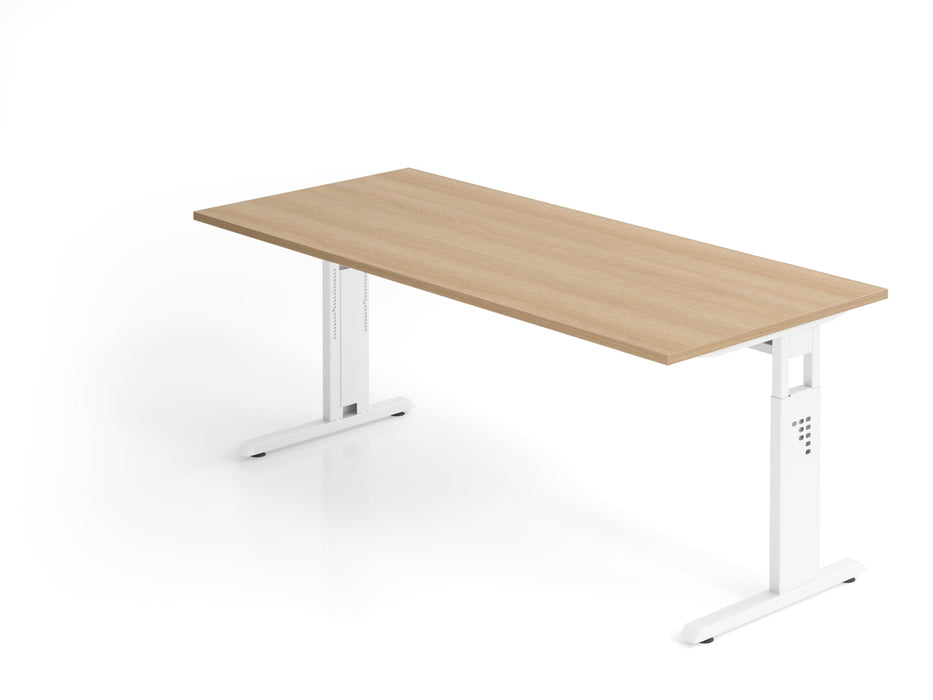 Hammerbacher | Schreibtisch C-Fuß 180x80cm Eiche / Weiß