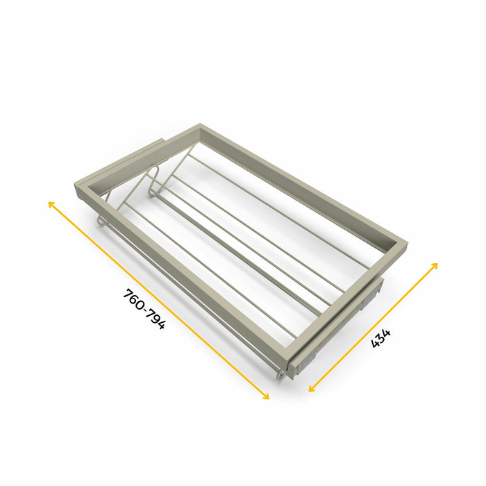 Set aus Metall Schuh-Regal set Rahmen sanften Schließen Auszüge Garderobe, verstellbar, Modul 800mm, Steingrau