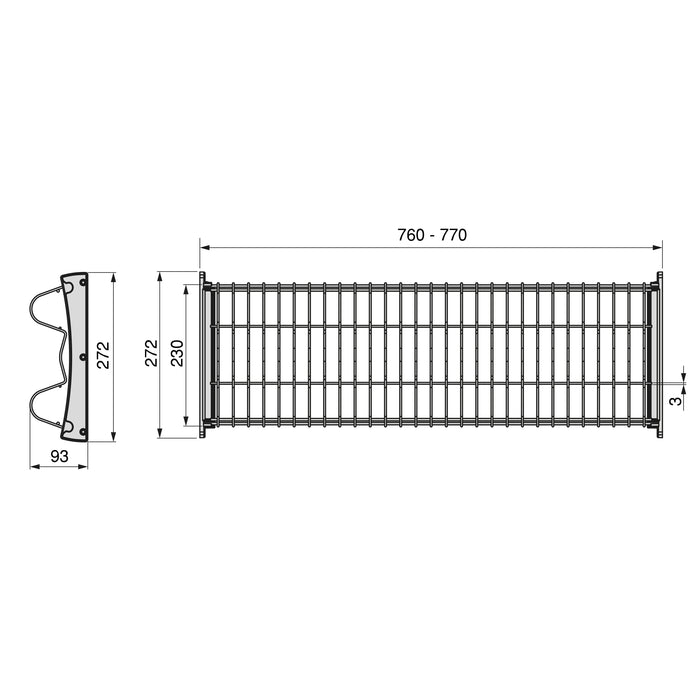 Abtropfgestell Suprastar hohe Module, 800, Grau metallic, Stahl