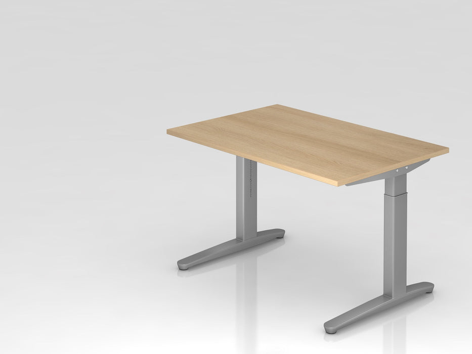 Hammerbacher | Schreibtisch C-Fuß 120x80cm Eiche / Silber