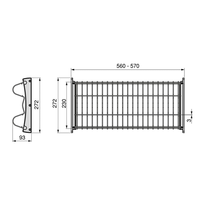 Abtropfgestell Suprastar hohe Module, 600, Grau metallic, Stahl