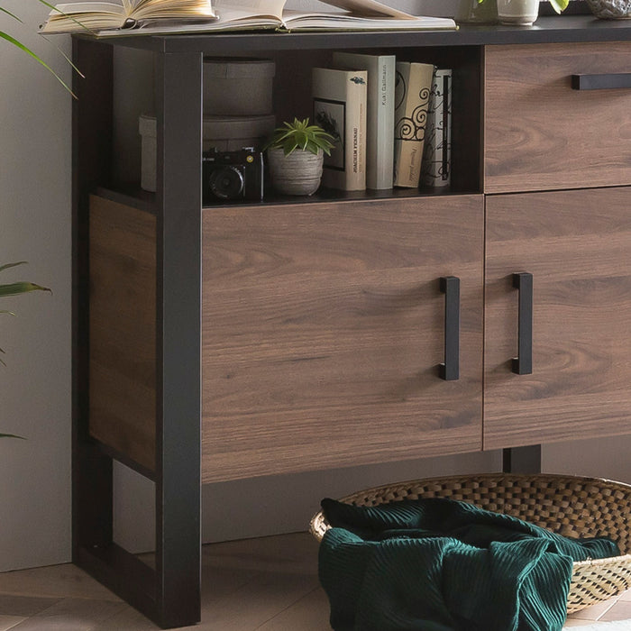 Hometrend | NORDI 084 Sideboard | Dekor Okapi Nuss / Schwarz-Okapi Nuss