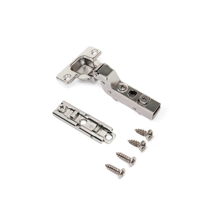kit von 20 Topfscharniere X91 Innenanschlag sanftes Schließen Montageplatte zum Schrauben, H 1, Stahl, vernickelt