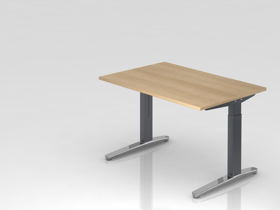 Hammerbacher | Schreibtisch C-Fuß 120x80cm Eiche / Graphit poliert