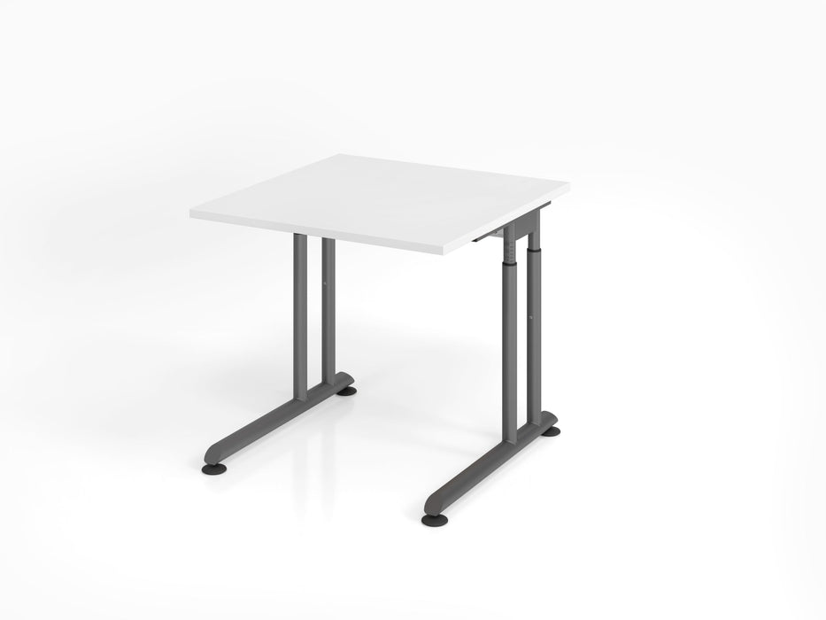 Hammerbacher | Schreibtisch C-Fuß 80x80cm Weiß / Graphit