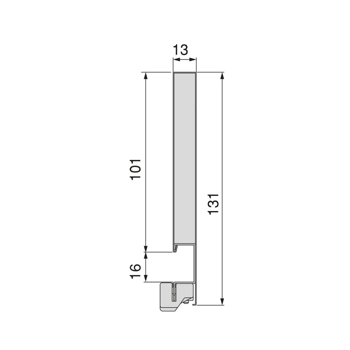 Aussenschublade Vertex 60Kg H 131mm, T 500mm, Stahl, Anthrazitgrau