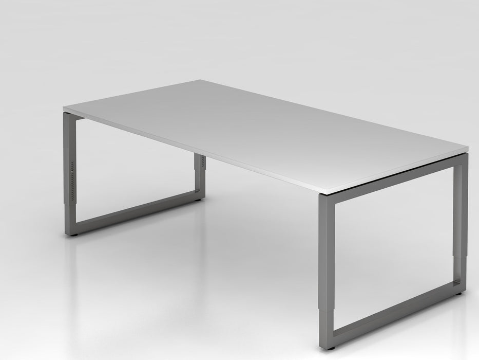 Hammerbacher | Schreibtisch O-Fuß eckig 200x100cm Grau / Graphit