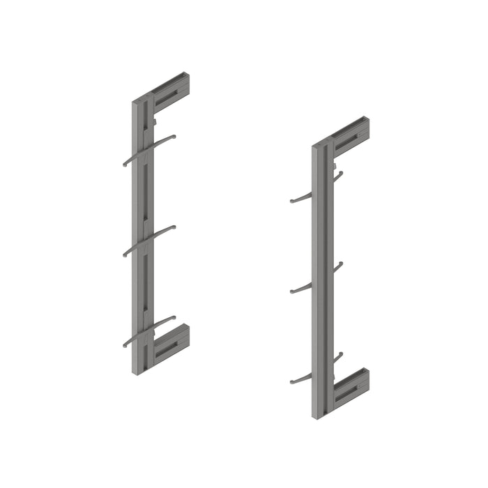 Set aus Zero Modular Frame Set Wandhalterungen, Aluminium Zamak, Steingrau lackiert