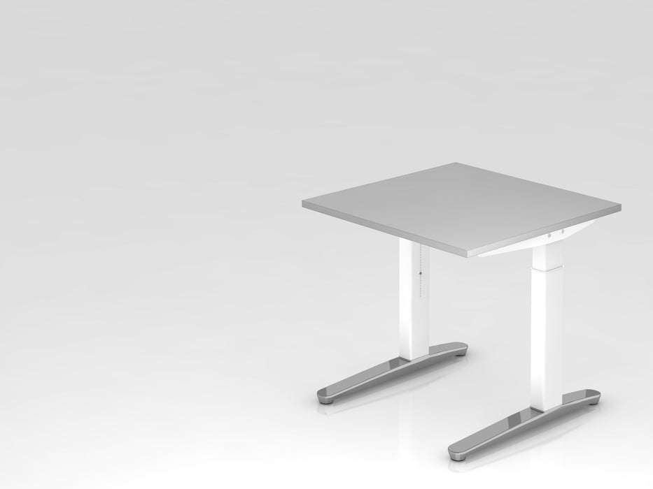 Hammerbacher | Schreibtisch C-Fuß 80x80cm Grau / Weiß