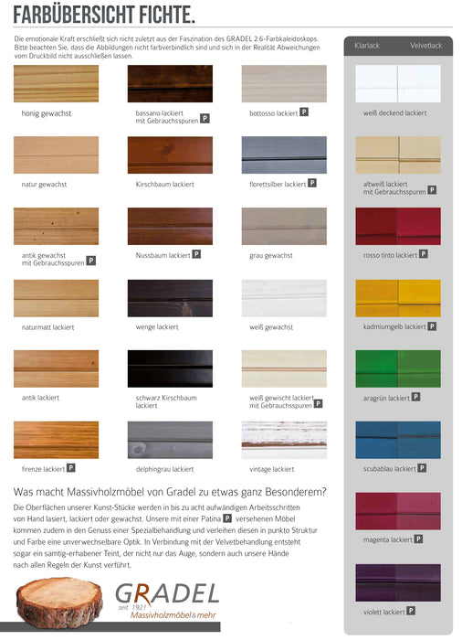 Gradel | Lara | 2209 | Bank | 140x45x38 | Fichte | 26 Farben