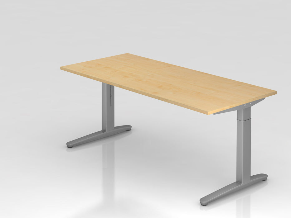 Hammerbacher | Schreibtisch C-Fuß 180x80cm Ahorn / Silber