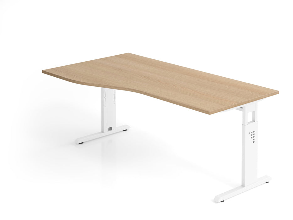 Hammerbacher | Schreibtisch C-Fuß 180x100 / 80cm Eiche / Weiß