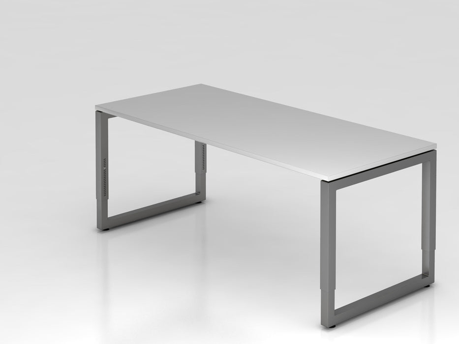 Hammerbacher | Schreibtisch O-Fuß eckig 180x80cm Grau / Gaphit