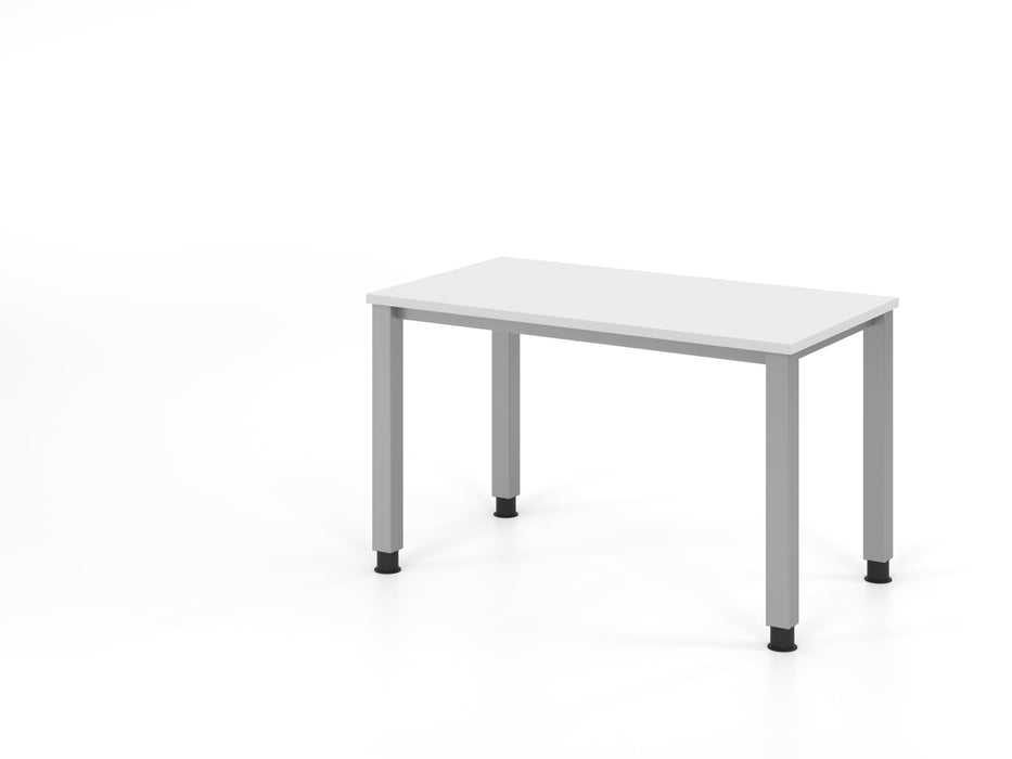 Hammerbacher | Schreibtisch 4Fuß eckig 120x67cm Weiß / Silber