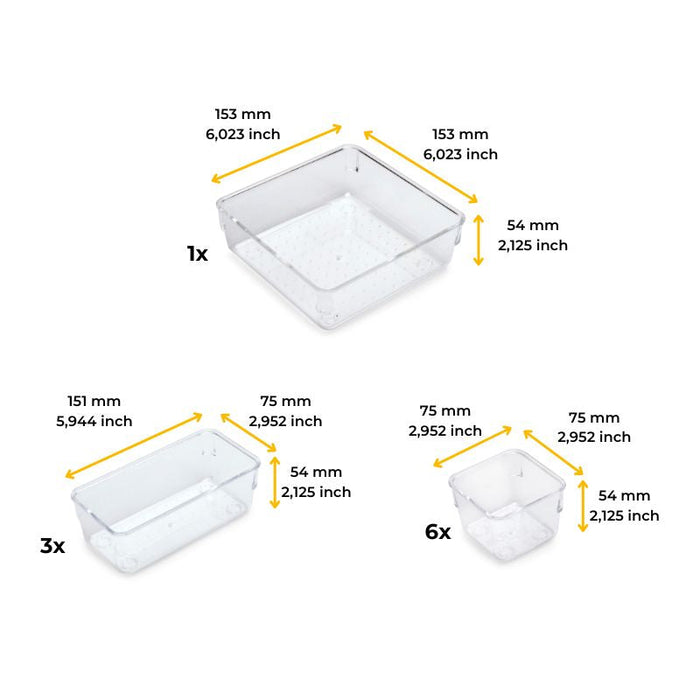 Organizer-Würfel-10er Cube Kit Schublade, Kunststoff, Transparent