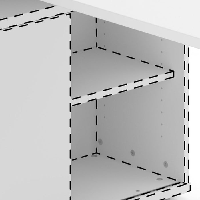 Hammerbacher | Anbauschreibtisch T-Fuß 160x80cm Weiß / Weiß