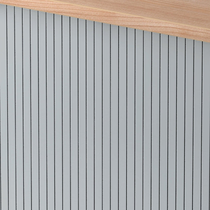 Hammerbacher | Rollladenschrank 2OH 120cm CE Nussbaum / Silber