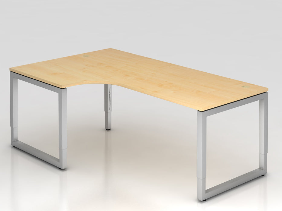 Hammerbacher | Winkeltisch O-Fuß eckig 200x120cm 90° Ahorn