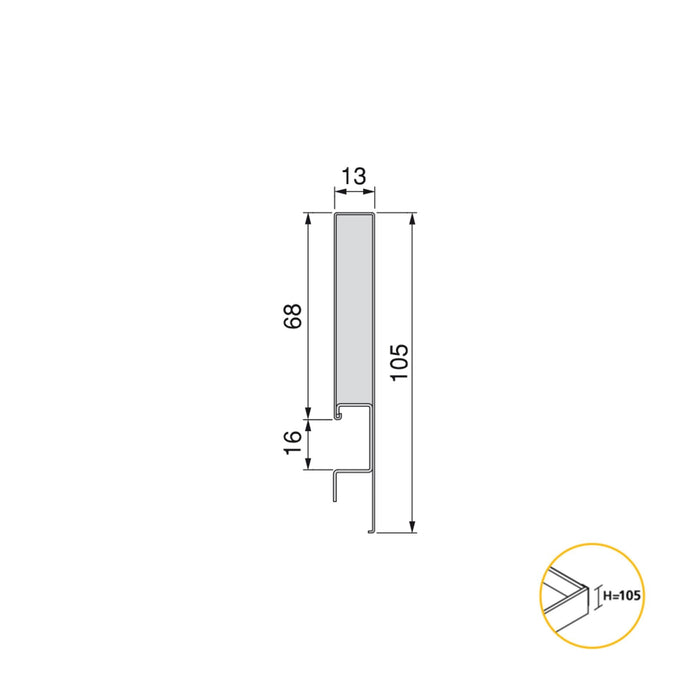 Außenschublade Concept 30Kg H 105mm, T 350mm, Stahl, Weiß lackiert