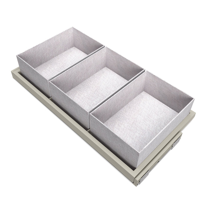 Set aus Tray set, 3 Organisationskörbe Soft-Close-Führungsrahmen Kleiderschränke, verstellbar, Modul 900mm, Steingrau