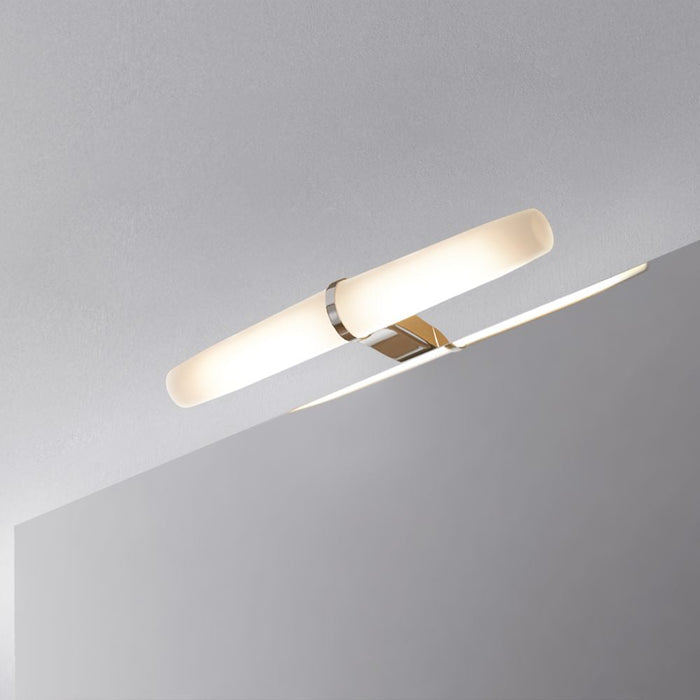 LED-Strahler Gemini Badezimmerspiegel(AC 230V 50Hz), ohne Konverter, L233mm, natürliches weißes Licht 4.000K, Kunststoff Aluminium, verchromt