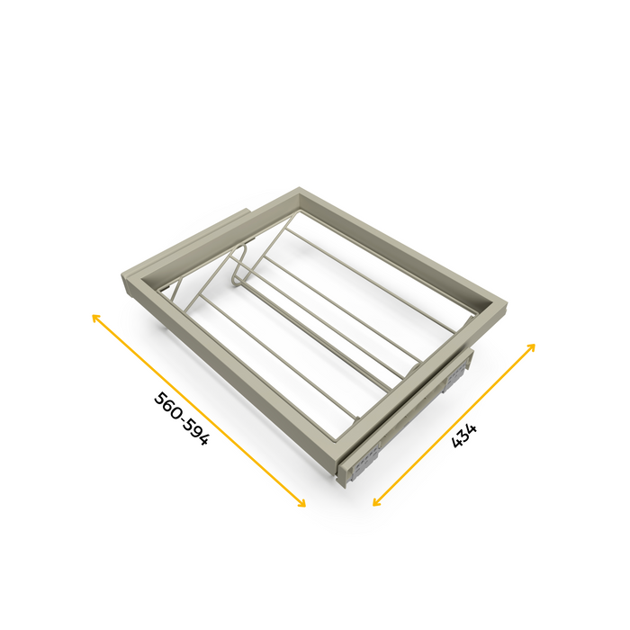 Set aus Set Schuh-Regal aus Metall Gleitrahmen Dämpfung Kleiderschrank, verstellbar, Modul 600mm, Steingrau