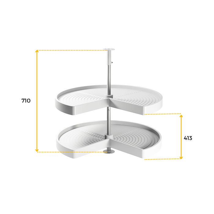 Lot Drehplatten Shelvo 3/4, 900mm Modul, Kunststoff Aluminium, weiss