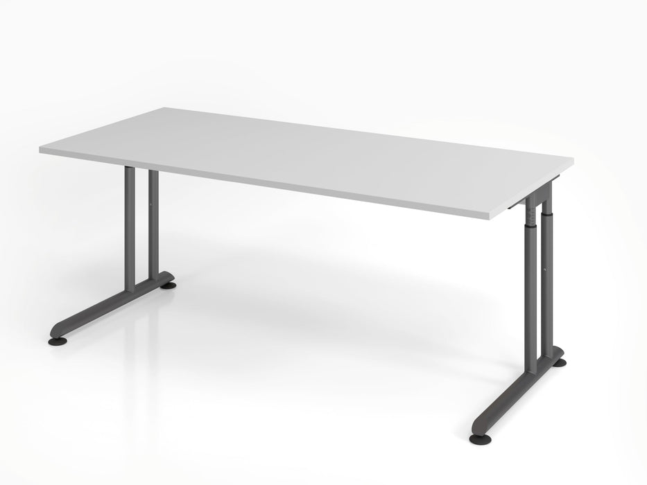 Hammerbacher | Schreibtisch C-Fuß 180x80cm Grau / Graphit