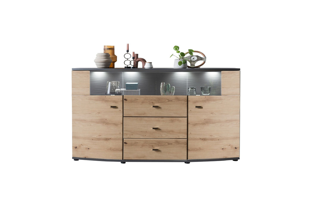 Hometrend | DERA 085 Sideboard | Dekor Artisan Eiche MDF TG / Anthrazit