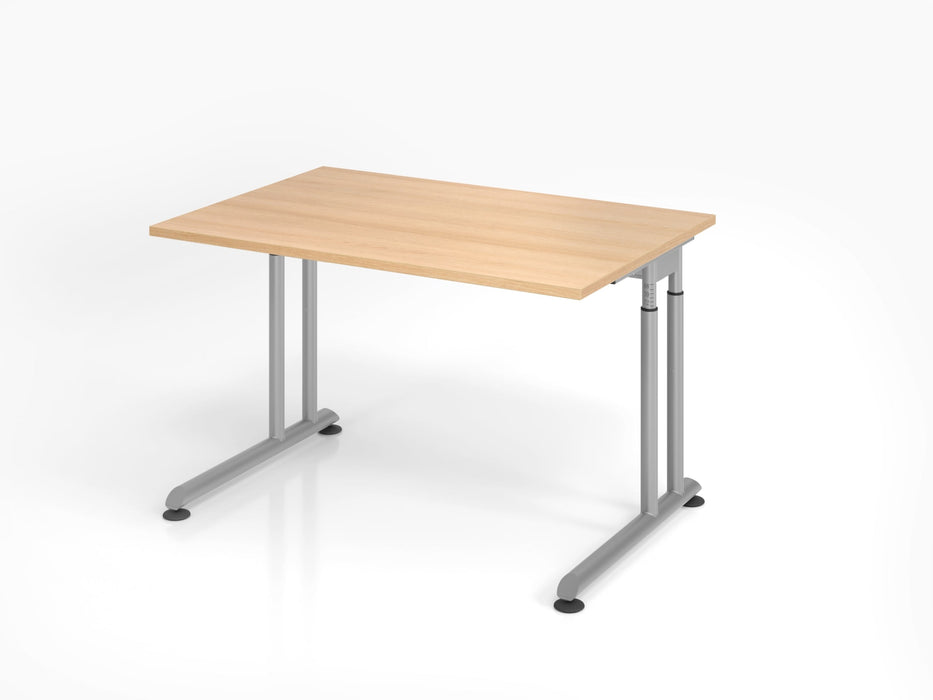 Hammerbacher | Schreibtisch C-Fuß 120x80cm Eiche / Silber