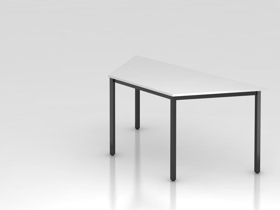 Hammerbacher | Trapeztisch 160x69cm Weiß / Schwarz, trapezf.