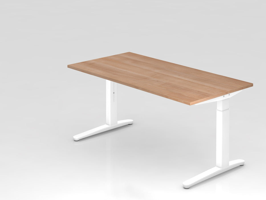 Hammerbacher | Schreibtisch C-Fuß 160x80cm Nussb / Weiß