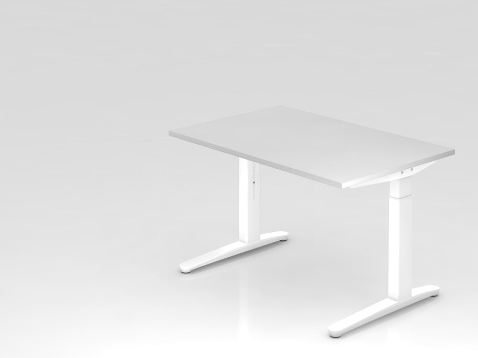 Hammerbacher | Schreibtisch C-Fuß 120x80cm Weiß / Weiß