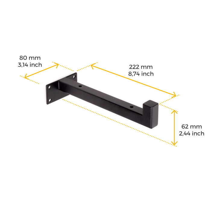 Satz träger-Set Regale in Holz Shelf Vierkantrohr, Stahl, Schwarz